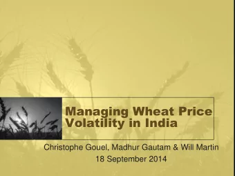 Managing Wheat Price  Volatility in India  Christophe Gouel, Madhur Gautam &amp; Will Martin  18