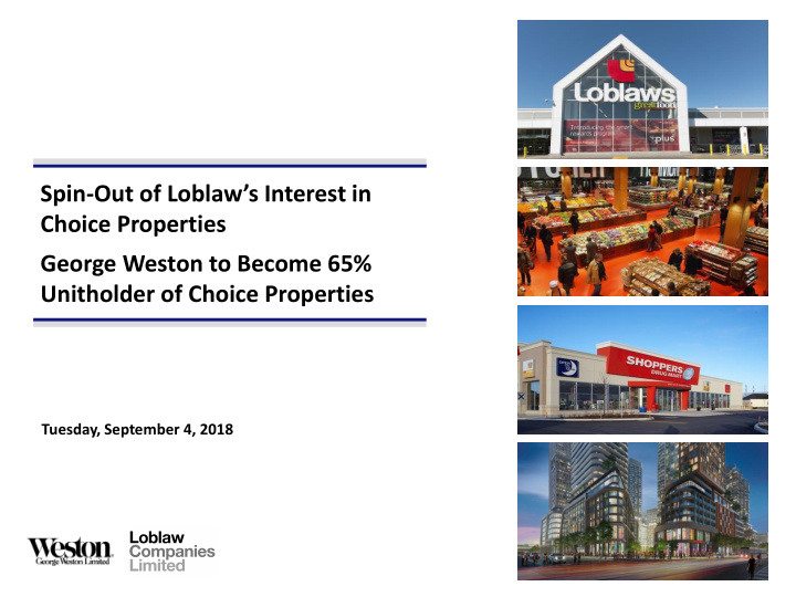 spin out of loblaw s interest in