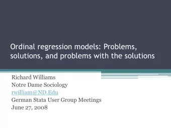 solutions, and problems with the solutions  Richard Williams  Notre Dame Sociology  rwilliam@ND.Edu