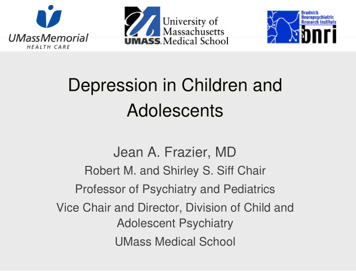 depression in children and adolescents ad l