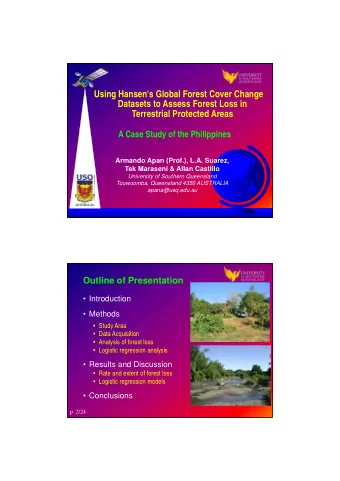 Using Hansen's Global Forest Cover Change  Datasets to Assess Forest Loss in  Terrestrial Protected