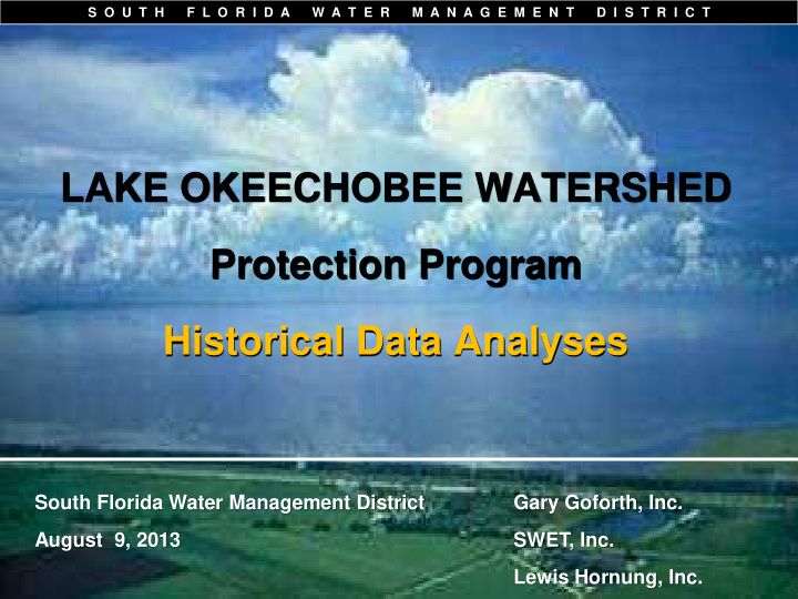 lake okeechobee watershed protection program historical