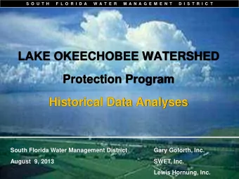LAKE OKEECHOBEE WATERSHED  Protection Program  Historical Data Analyses  South Florida Water