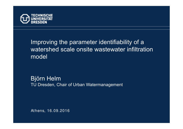 improving the parameter identifiability of a watershed