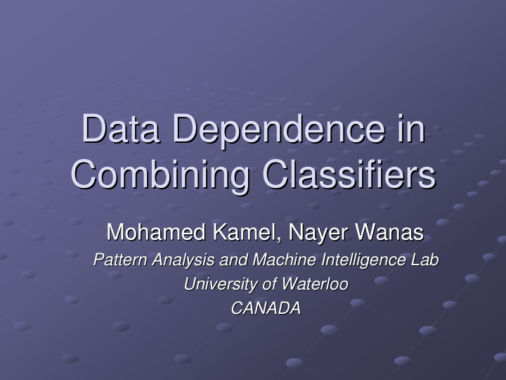 data dependence in data dependence in combining