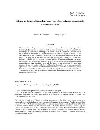 Highly Preliminary  Please do not quote  Catching up: the role of demand and supply side effects on