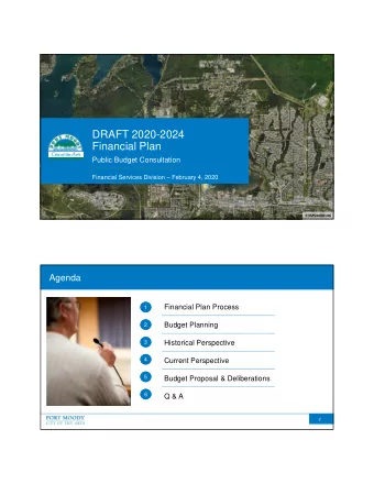 DRAFT 2020-2024  Financial Plan  Public Budget Consultation  Financial Services Division