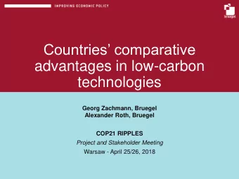 technologies  Georg Zachmann, Bruegel  Alexander Roth, Bruegel  COP21 RIPPLES  Project and