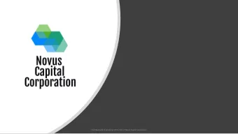 Investor Presentation  Confidential &amp; Proprietary information of Novus Capital Corporation