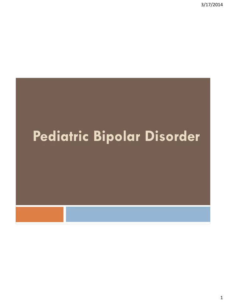 pediatric bipolar disorder