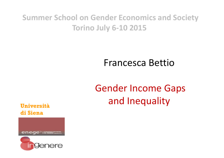 francesca bettio gender income gaps and inequality
