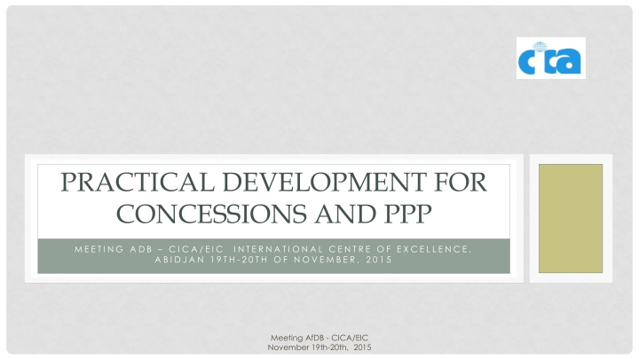 concessions and ppp