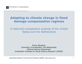 Adapting to climate change in flood  damage compensation regimes  A historical-comparative analysis