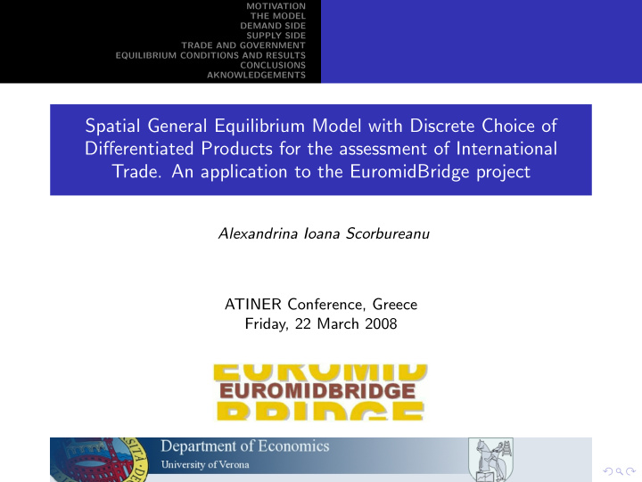 spatial general equilibrium model with discrete choice of