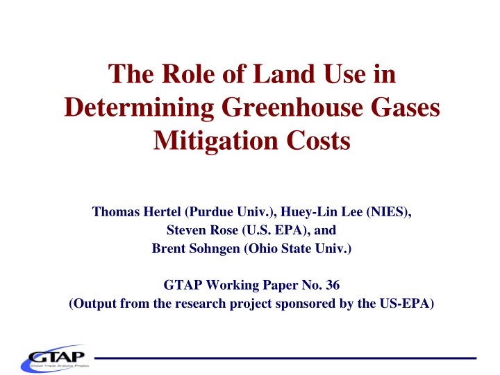 the role of land use in determining greenhouse gases