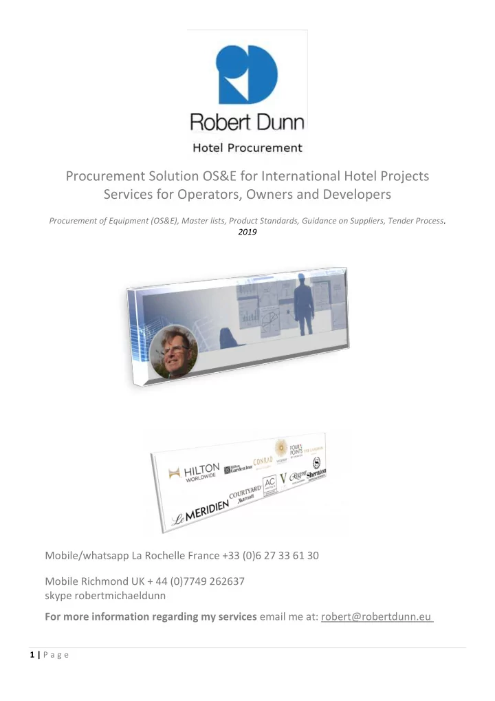 procurement solution os e for international hotel