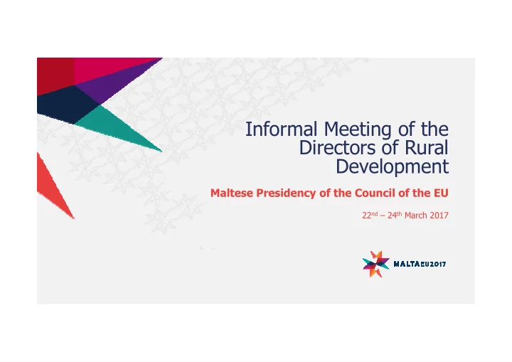 informal meeting of the directors of rural development