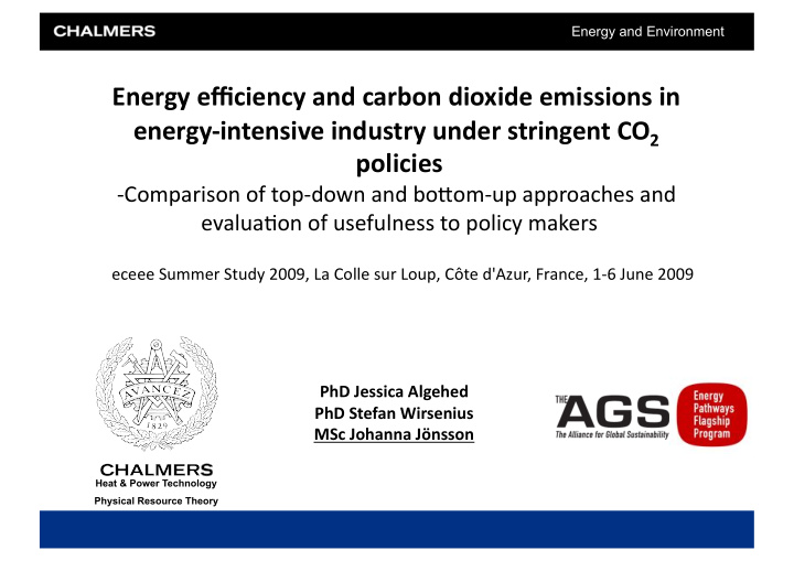 energy efficiency and carbon dioxide emissions in energy