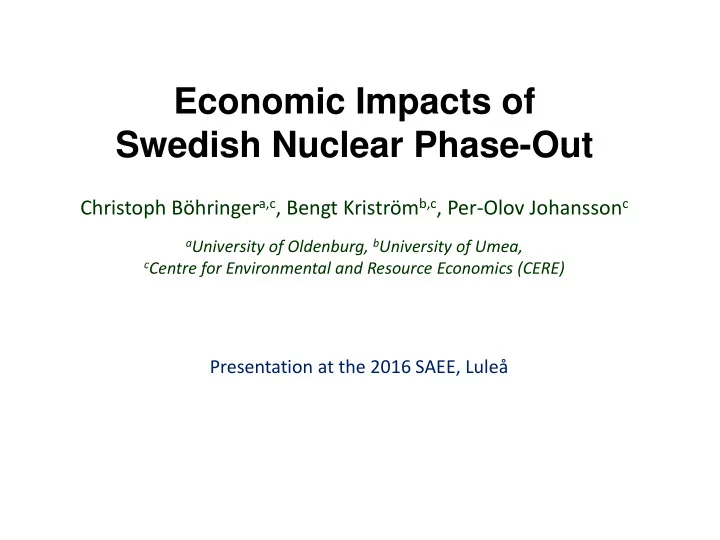 economic impacts of