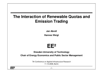 EE  Dresden University of Technology  Chair of Energy Economics and Public Sector Management  7th