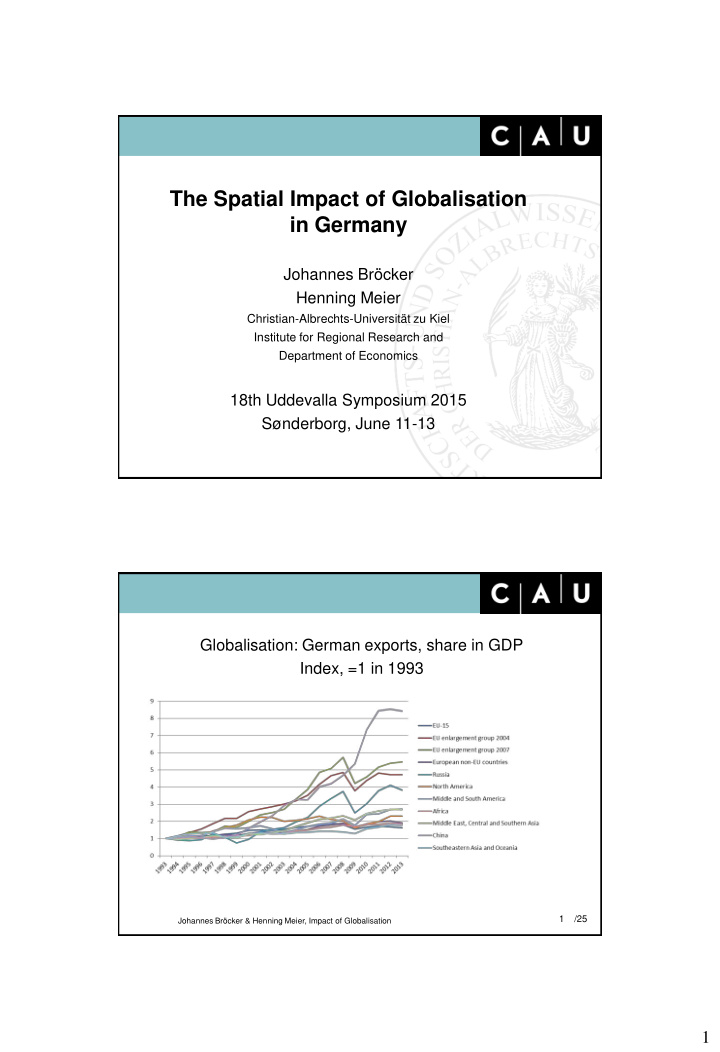 the spatial impact of globalisation in germany