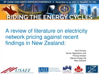 A review of literature on electricity  network pricing against recent  findings in New Zealand: