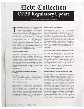T  CFPB v. Freedom Debt Relief, LLC  tinued at the Consumer Financial Protection  Bureau (CFPB)
