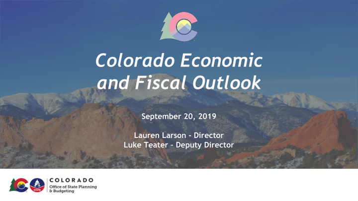 colorado economic and fiscal outlook