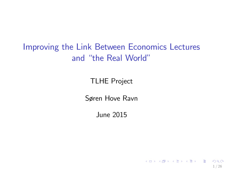 improving the link between economics lectures and the