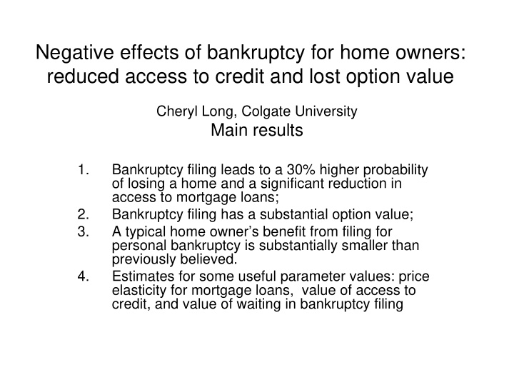 negative effects of bankruptcy for home owners reduced