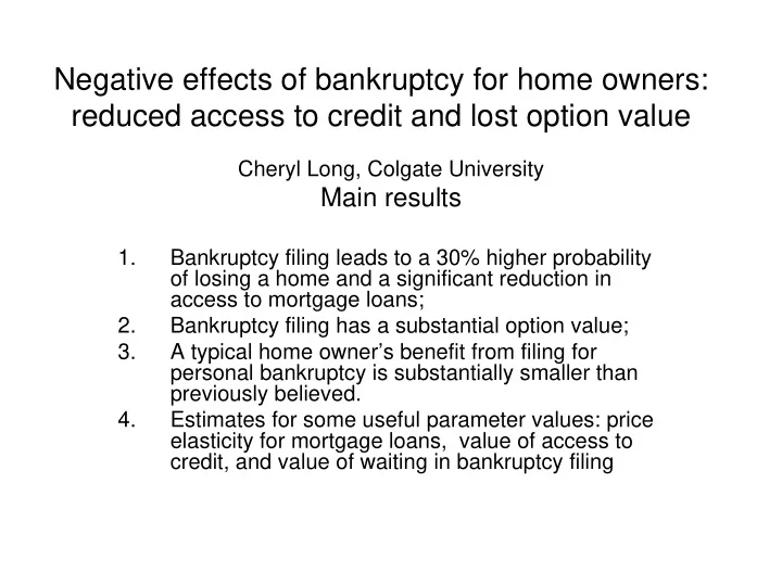 negative effects of bankruptcy for home owners reduced