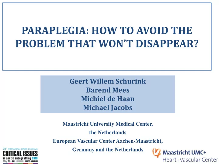 paraplegia how to avoid the
