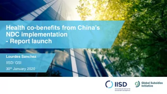 NDC implementation  - Report launch  Lourdes Sanchez  IISD/ GSI 30 th January 2020  Fossil fuels,