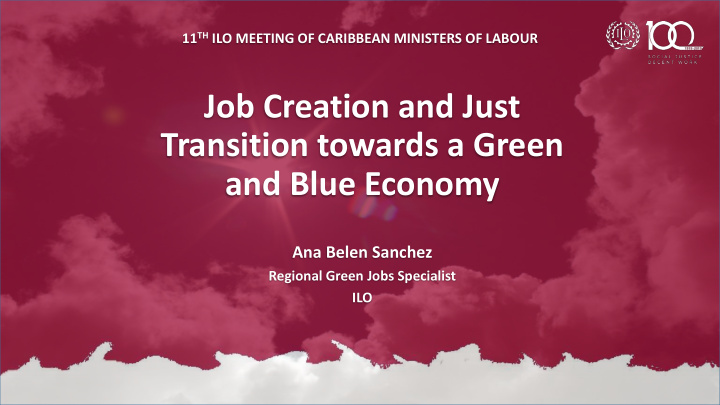 job creation and just transition towards a green and blue