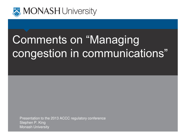 congestion in communications