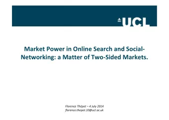 Market Power in Online Search and Social-  Networking: a Matter of Two-Sided Markets.  Florence