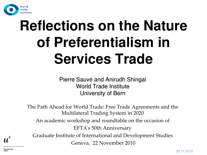 reflections on the nature of preferentialism in services