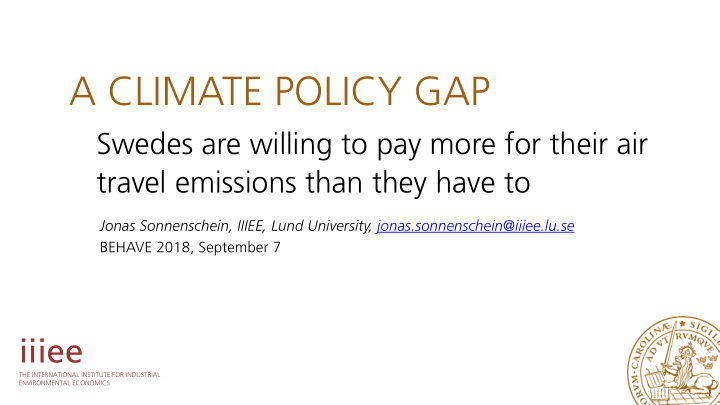 a climate policy gap