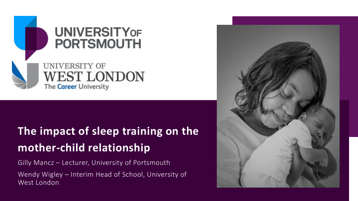 the impact of sleep training on the mother child
