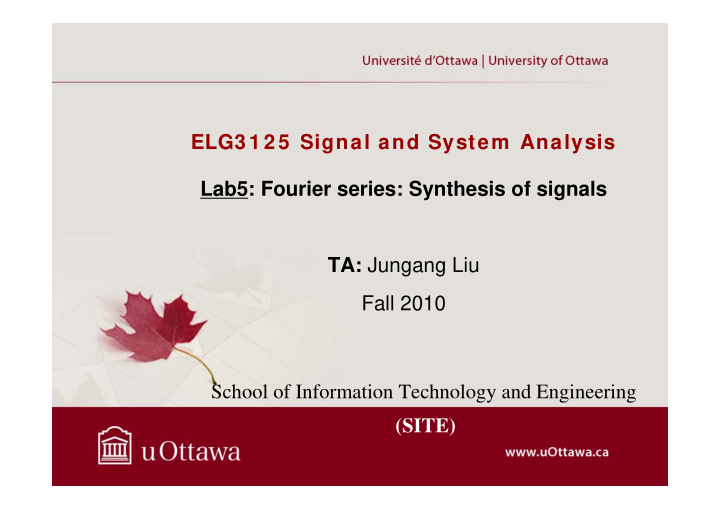 elg3 1 2 5 signal and system analysis lab5 fourier series
