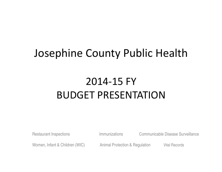 josephine county public health