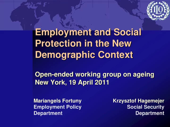 employment and social employment and social protection in
