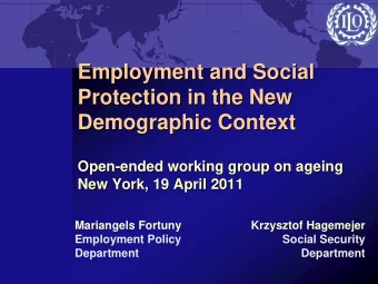 Employment and Social  Employment and Social  Protection in the New  Protection in the New