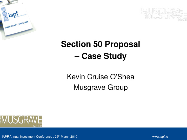 section 50 proposal case study