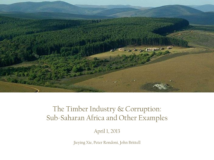 the timber industry corruption sub saharan africa and