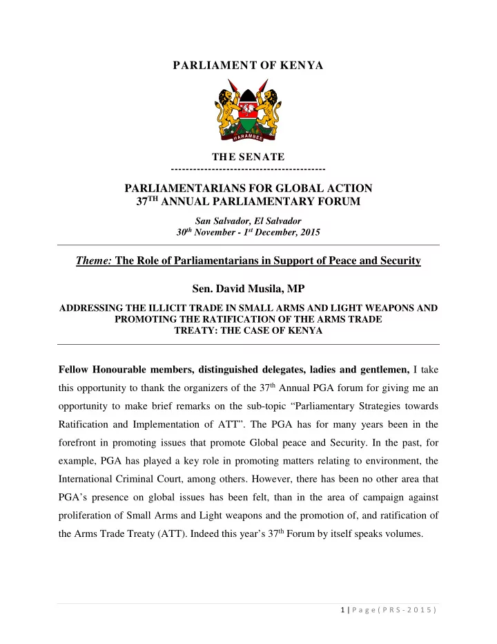 parliament of kenya