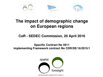 The impact of demographic change  on European regions  CoR - SEDEC Commission, 20 April 2016