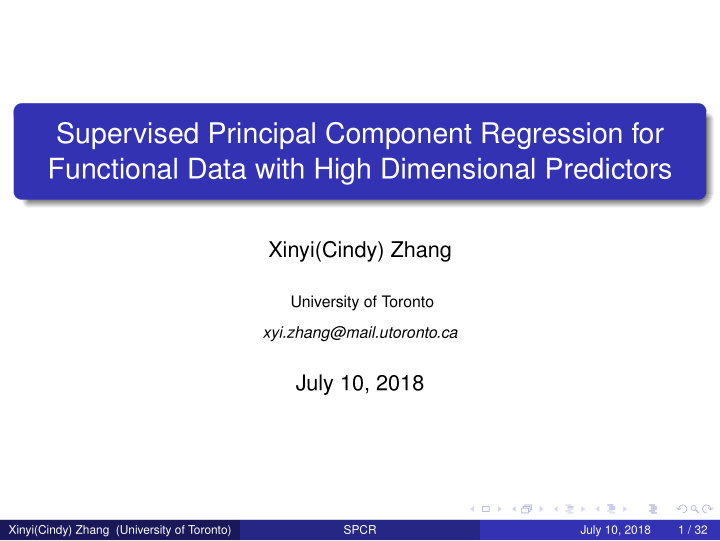 supervised principal component regression for functional