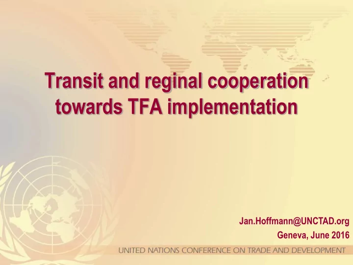 towards tfa implementation