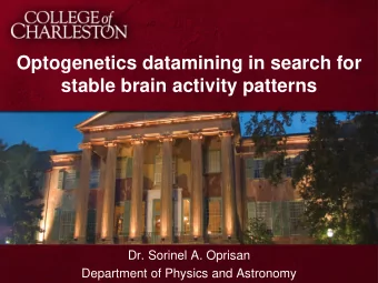 Optogenetics datamining in search for  stable brain activity patterns  Dr. Sorinel A. Oprisan